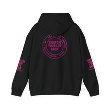 Load image into Gallery viewer, Empowering Hooded Sweatshirt - "Snatch Your Life Back" | Motivational Apparel for Self-Care | Unisex, Cozy, Trendy
