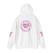 Load image into Gallery viewer, Empowering Hooded Sweatshirt - "Snatch Your Life Back" | Motivational Apparel for Self-Care | Unisex, Cozy, Trendy
